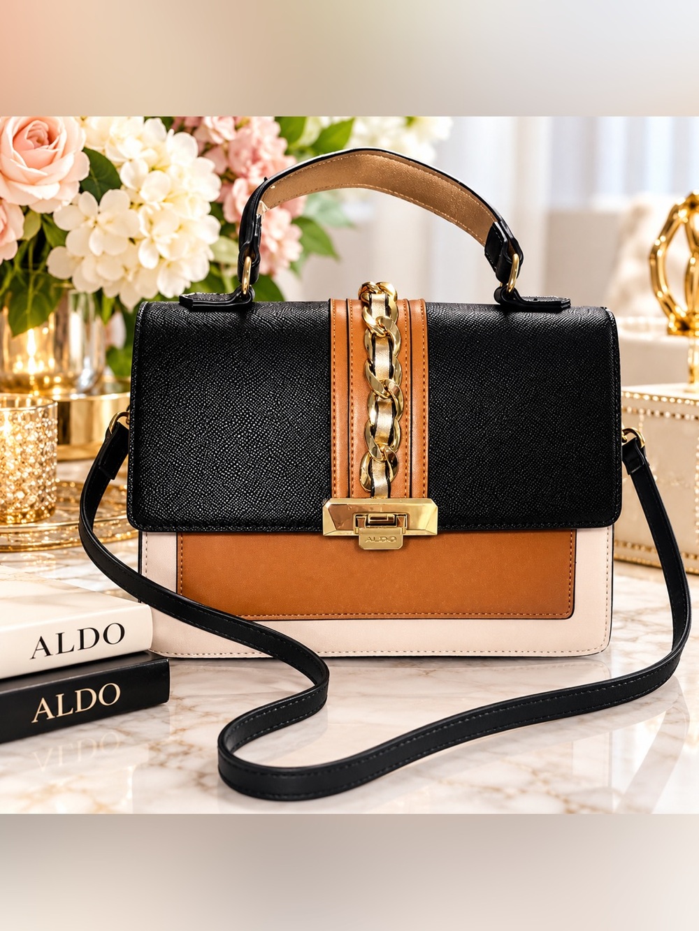 ALDO Anniebrook Colorblock Top Handle Satchel Shoulder Bag